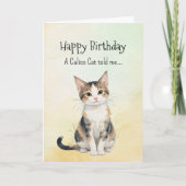 Een Calico Kat Persoonlijkheid Verjaardag Dier Kaart (Voorkant)