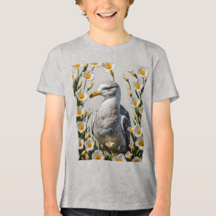 Een Californische meeuw en Sego lelie bloemen Tri-Blend Shirt