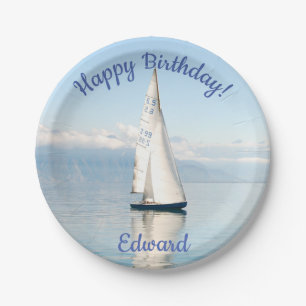 Een Calm Mirror-achtige baai van Zee Papieren Bordje