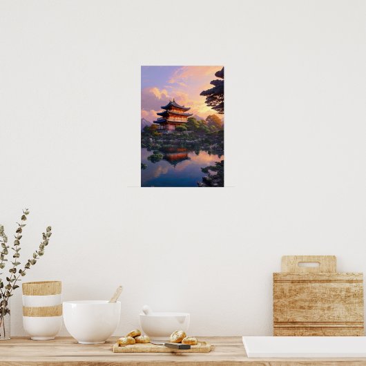 Een Calm Oasis aan de rand van de rivier Poster (Keuken)