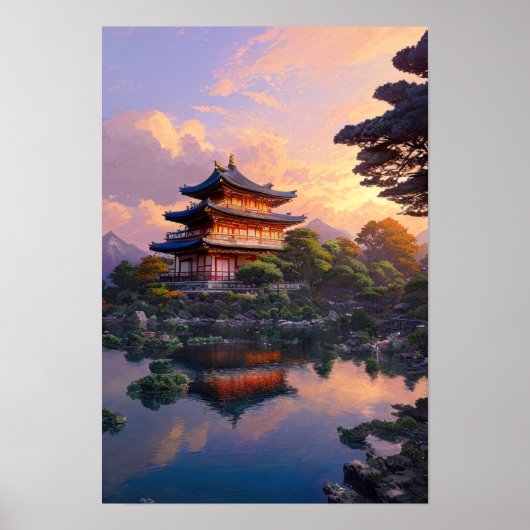 Een Calm Oasis aan de rand van de rivier Poster (Voorkant)