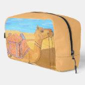 Een camel toilettas toilettasje (Rechterhoek)
