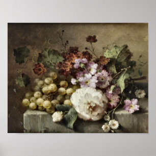 Een Camellia, Anjers, Druiven door Roosenboom Prin Poster