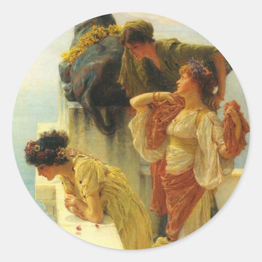 Een campagne van Sir Lawrence Alma-Tadema Ronde Sticker (Voorkant)