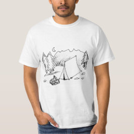 Een Camping Scene Sketch T-shirt