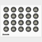 Eén camping tegelijk ronde sticker (Vel)