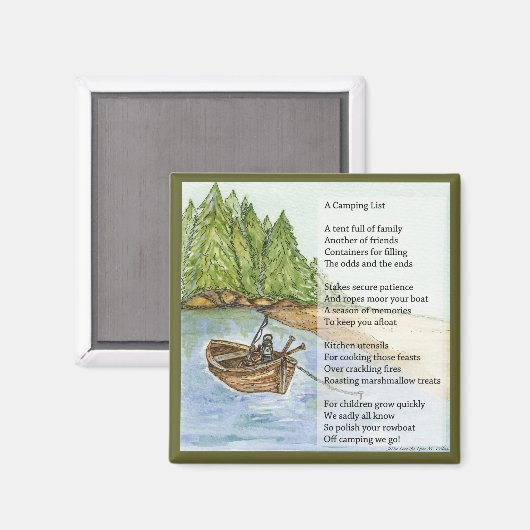 Een campinglijst om te overwegen magneet (Voorkant / Achterkant)