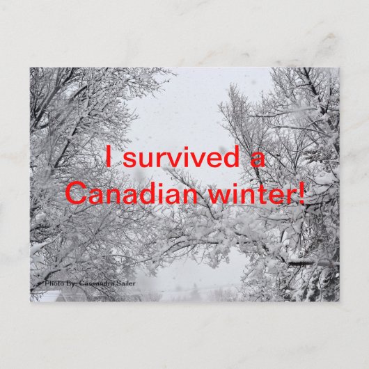 Een Canadese Winterkaart overleven Briefkaart (Voorkant)