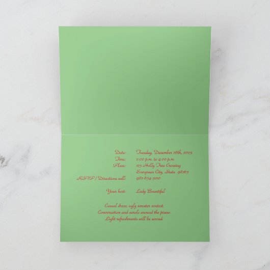 Een Candy Cane Basics Party Uitnodiging (Binnen)