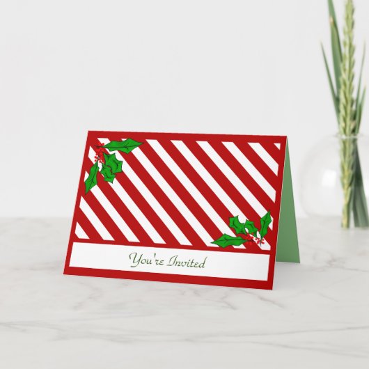 Een Candy Cane Basics Party Uitnodiging (Voorkant)