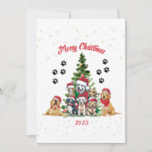 Een canine kerstviering. feestdagenkaart (Voorkant)
