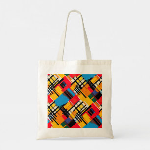 Een canvas tas in een abstractiepatroon