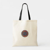 Een canvas tas met gedurfde, kleurrijke mandala-pa (Achterkant)