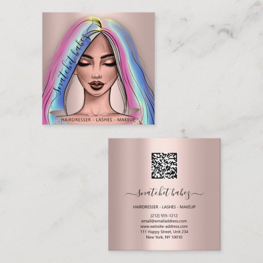 Een canvas van creativiteit: Kaart die oppoetst te Vierkante Visitekaartje (Voorkant / Achterkant)