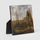 Een Capriccio Uitzicht van een drukke haven scene Fotoplaat (Voorkant)