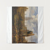 Een Capriccio Uitzicht van een drukke haven scene Wandkleed (Voorkant (horizontaal))