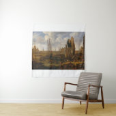 Een Capriccio Uitzicht van een drukke haven scene Wandkleed (In situ)