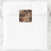 Een captive Publiek, 1883 (olie op canvas) Vierkante Sticker (Tas)
