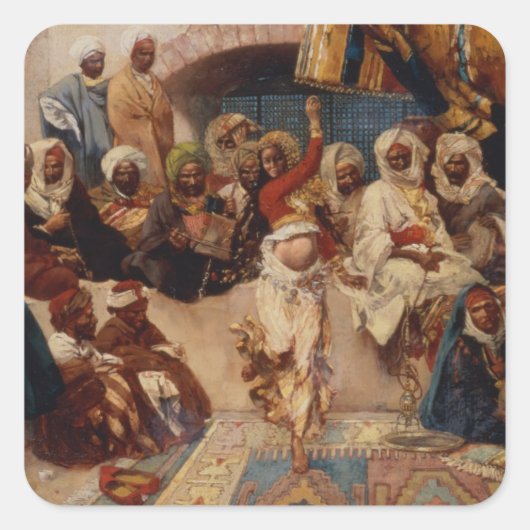 Een captive Publiek, 1883 (olie op canvas) Vierkante Sticker (Voorkant)