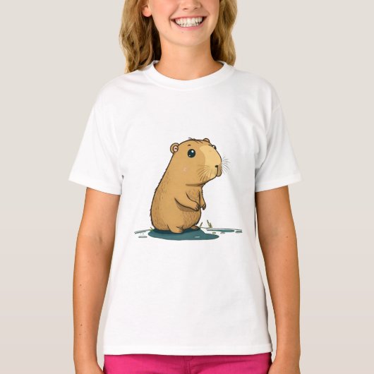 een capybara in het watersgat t-shirt (Voorkant)
