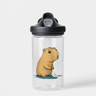 een capybara in het watersgat waterfles