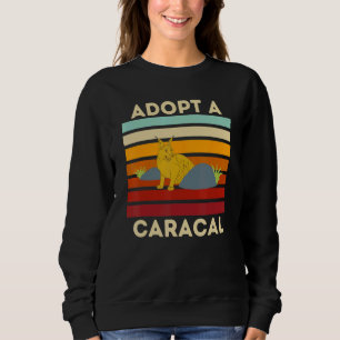 Een Caracal Caracal Retro Cat Meme aannemen Trui
