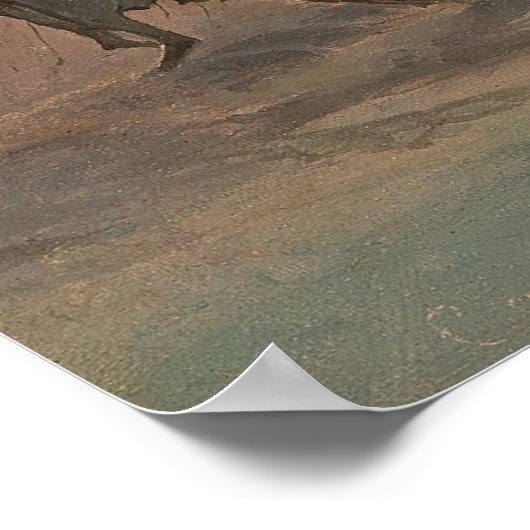 Een caravan in de woestijn in een Simoom Poster (Hoek)