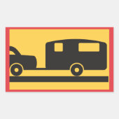 Een caravan slepen rechthoekige sticker (Voorkant)