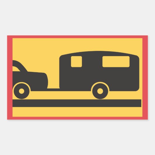 Een caravan slepen rechthoekige sticker (Voorkant)