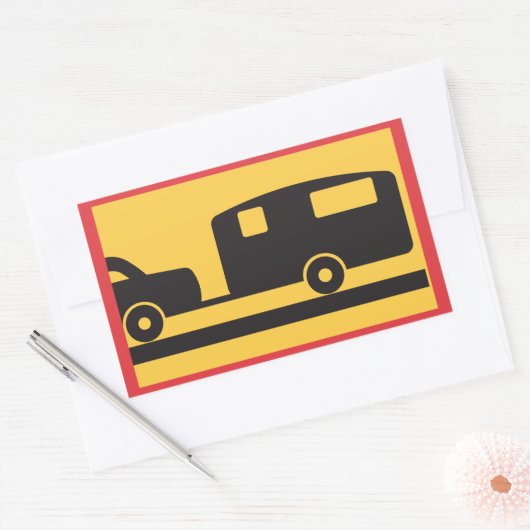 Een caravan slepen rechthoekige sticker (Envelop)