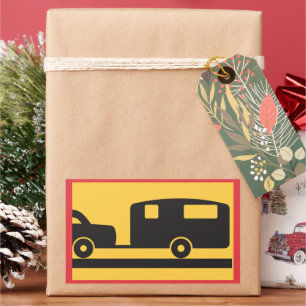 Een caravan slepen rechthoekige sticker