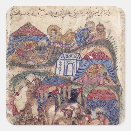 Een Caravan Stop, van 'The Maqamat' door Vierkante Sticker (Voorkant)