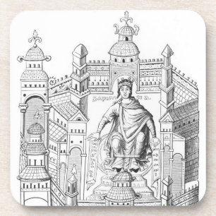 Een Carlovingiaanse koning in zijn paleis, die Wi  Onderzetter