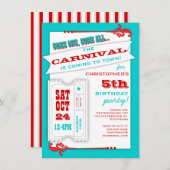 Eén carnaval Birthday Party-uitnodiging toestaan Kaart (Voorkant / Achterkant)