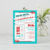 Eén carnaval Birthday Party-uitnodiging toestaan Kaart (Staand voorkant)