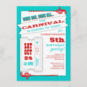 Eén carnaval Birthday Party-uitnodiging toestaan Kaart