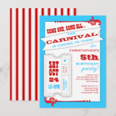 Eén carnaval Birthday Party-uitnodiging toestaan Kaart (Voorkant / Achterkant)