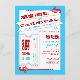 Eén carnaval Birthday Party-uitnodiging toestaan Kaart