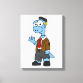 Een Cartoon Brontosaur verkleedde zich als Franken Canvas Afdruk (Voorkant)