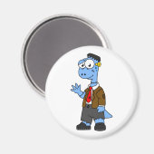 Een Cartoon Brontosaur verkleedde zich als Franken Magneet (Voorkant / Achterkant)