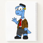 Een Cartoon Brontosaur verkleedde zich als Franken Notitieboek (Achterkant)