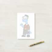 Een Cartoon Brontosaur verkleedde zich als Franken Post-it® Notes (Op bureau)