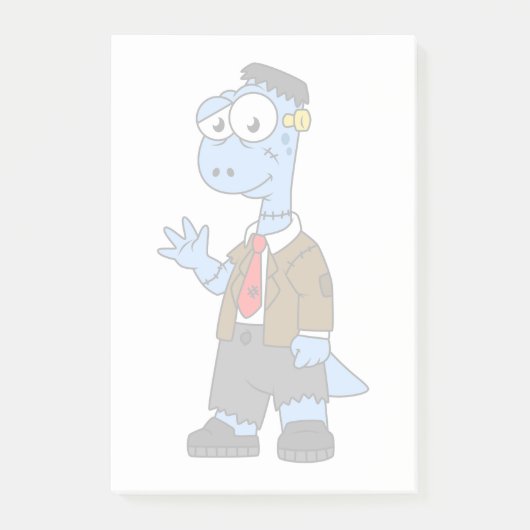 Een Cartoon Brontosaur verkleedde zich als Franken Post-it® Notes (Voorkant)