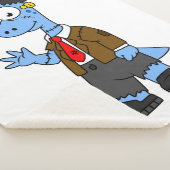 Een Cartoon Brontosaur verkleedde zich als Franken Sherpa Deken (3/4)