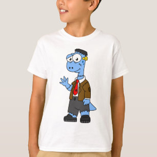 Een Cartoon Brontosaur verkleedde zich als Franken T-shirt