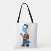 Een Cartoon Brontosaur verkleedde zich als Franken Tote Bag (Achterkant)