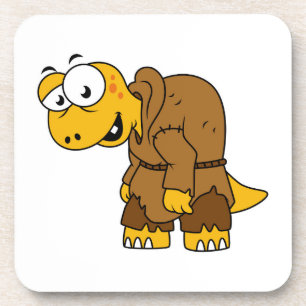 Een Cartoon dinosaurus bochel. Bier Onderzetter