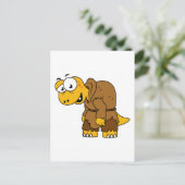 Een Cartoon dinosaurus bochel. Briefkaart (Staand voorkant)