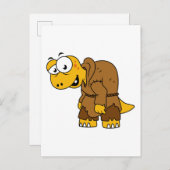 Een Cartoon dinosaurus bochel. Briefkaart (Voorkant / Achterkant)