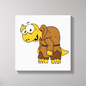 Een Cartoon dinosaurus bochel. Canvas Afdruk (Voorkant)